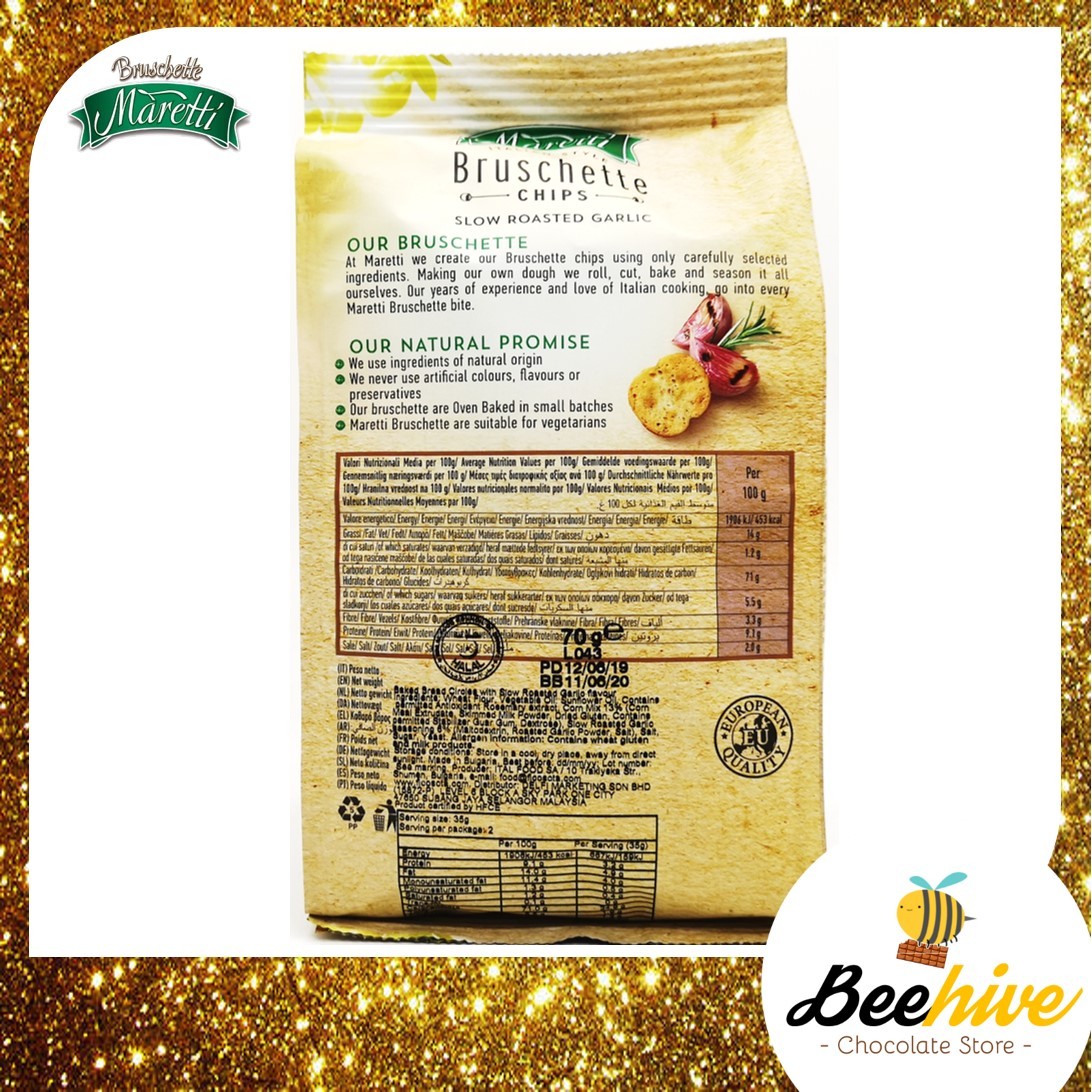 Maretti Bruschete Chips Slow Roasted Garlic 70g